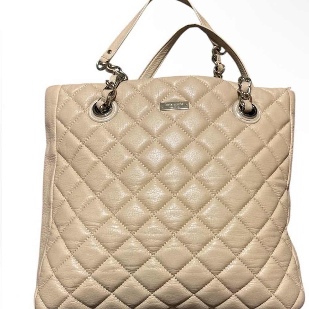 Kate Spade Quilted Beige Tote Bag